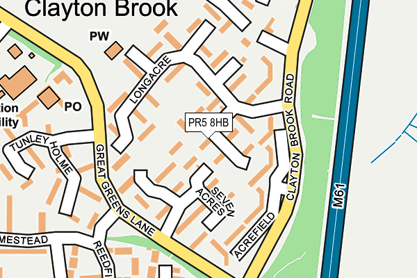 PR5 8HB map - OS OpenMap – Local (Ordnance Survey)