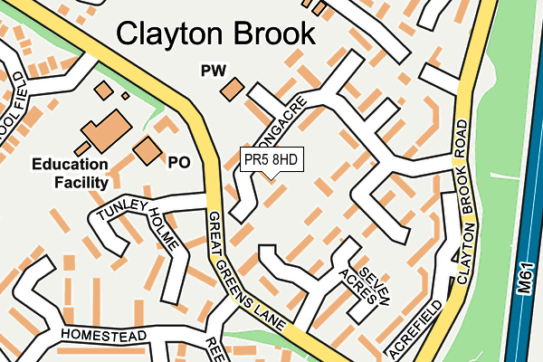 PR5 8HD map - OS OpenMap – Local (Ordnance Survey)