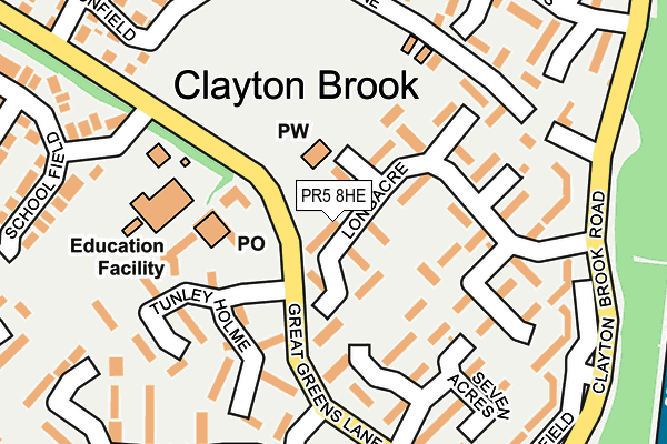 PR5 8HE map - OS OpenMap – Local (Ordnance Survey)