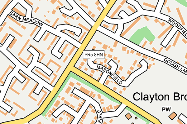 PR5 8HN map - OS OpenMap – Local (Ordnance Survey)