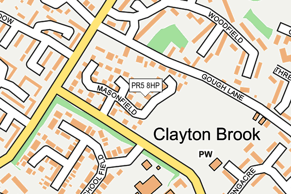 PR5 8HP map - OS OpenMap – Local (Ordnance Survey)