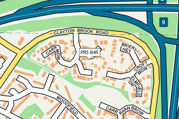 PR5 8HR map - OS OpenMap – Local (Ordnance Survey)