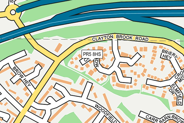 PR5 8HS map - OS OpenMap – Local (Ordnance Survey)