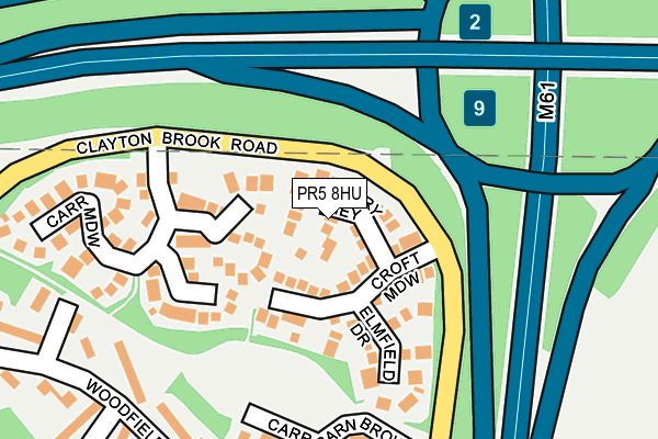 PR5 8HU map - OS OpenMap – Local (Ordnance Survey)