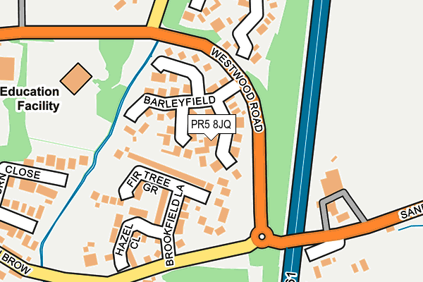 PR5 8JQ map - OS OpenMap – Local (Ordnance Survey)