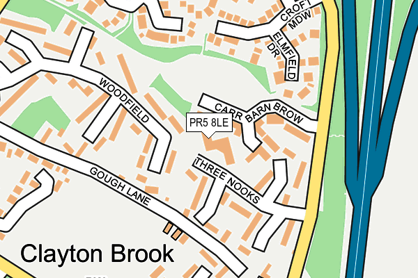 PR5 8LE map - OS OpenMap – Local (Ordnance Survey)