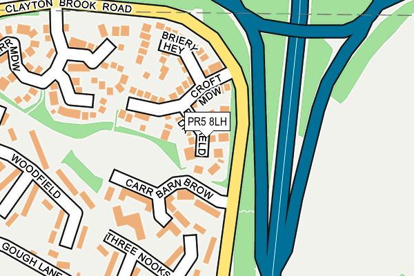 PR5 8LH map - OS OpenMap – Local (Ordnance Survey)