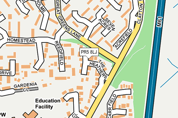 PR5 8LJ map - OS OpenMap – Local (Ordnance Survey)