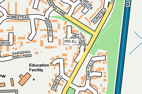PR5 8LL map - OS OpenMap – Local (Ordnance Survey)