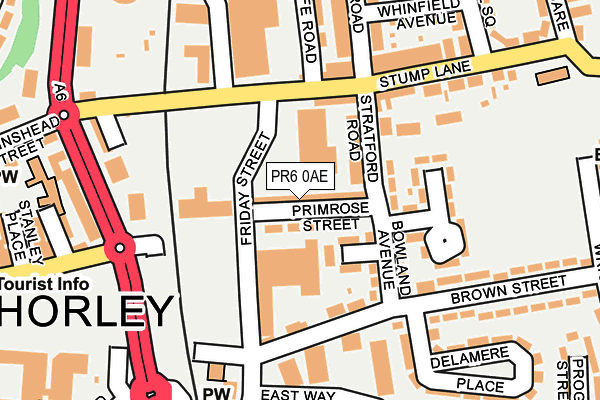 PR6 0AE map - OS OpenMap – Local (Ordnance Survey)