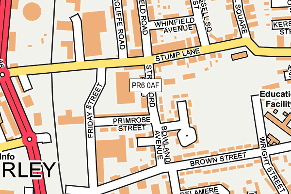 PR6 0AF map - OS OpenMap – Local (Ordnance Survey)