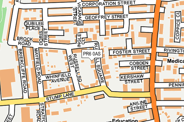 PR6 0AS map - OS OpenMap – Local (Ordnance Survey)