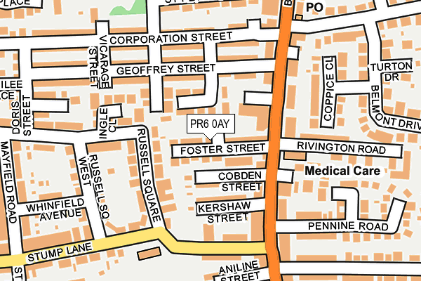 PR6 0AY map - OS OpenMap – Local (Ordnance Survey)