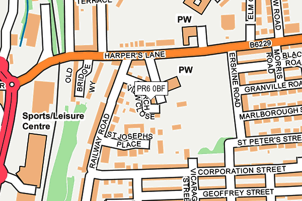 PR6 0BF map - OS OpenMap – Local (Ordnance Survey)