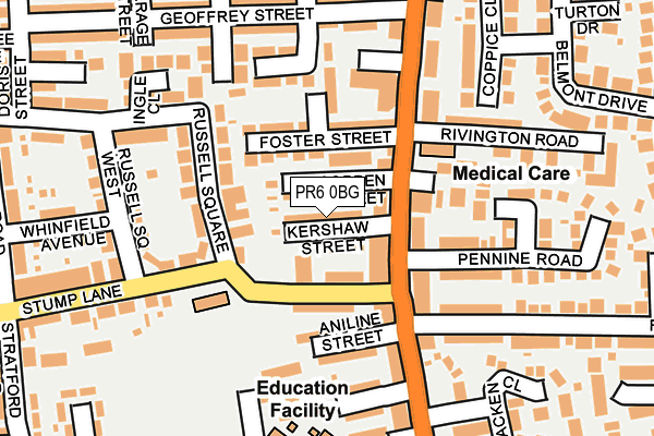 PR6 0BG map - OS OpenMap – Local (Ordnance Survey)