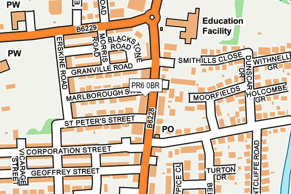 PR6 0BR map - OS OpenMap – Local (Ordnance Survey)