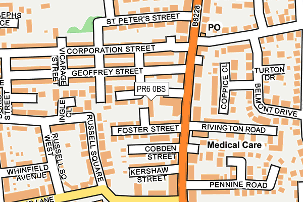 PR6 0BS map - OS OpenMap – Local (Ordnance Survey)