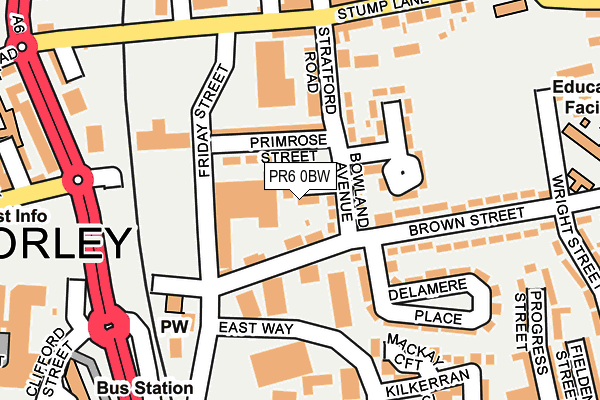 PR6 0BW map - OS OpenMap – Local (Ordnance Survey)