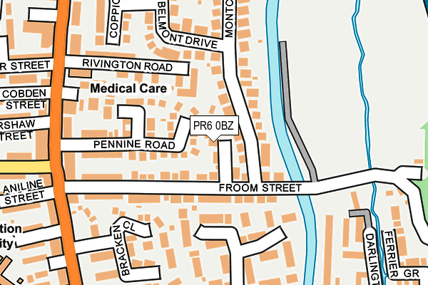 PR6 0BZ map - OS OpenMap – Local (Ordnance Survey)