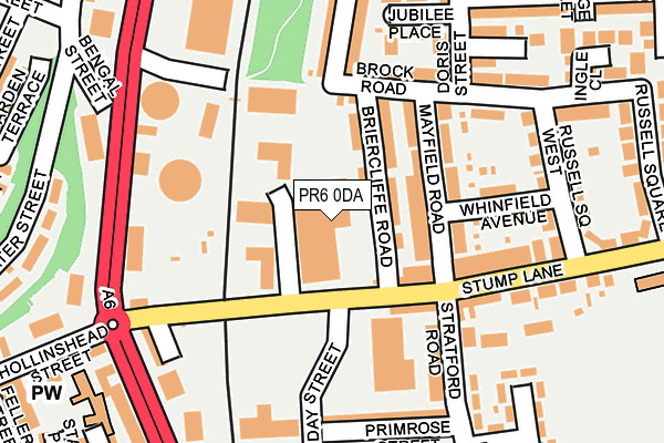 PR6 0DA map - OS OpenMap – Local (Ordnance Survey)