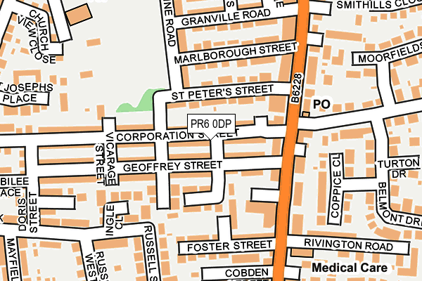 PR6 0DP map - OS OpenMap – Local (Ordnance Survey)