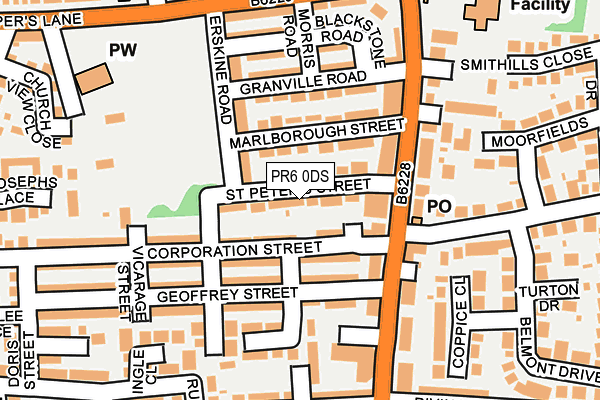 PR6 0DS map - OS OpenMap – Local (Ordnance Survey)