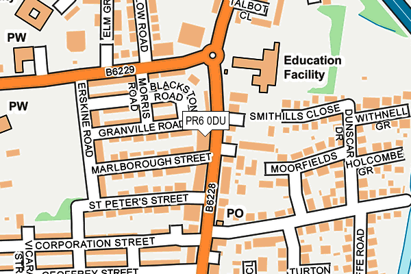 PR6 0DU map - OS OpenMap – Local (Ordnance Survey)