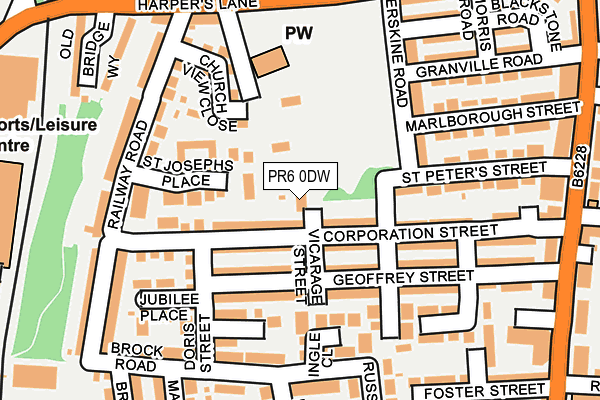 PR6 0DW map - OS OpenMap – Local (Ordnance Survey)