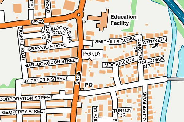 PR6 0DY map - OS OpenMap – Local (Ordnance Survey)