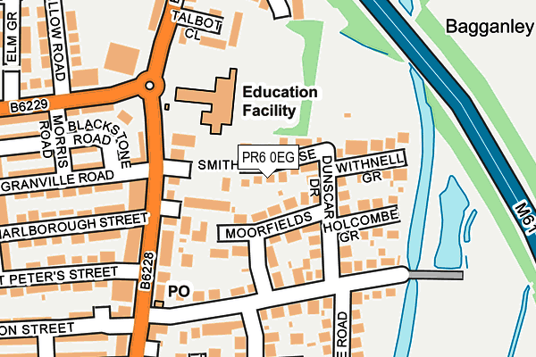 PR6 0EG map - OS OpenMap – Local (Ordnance Survey)