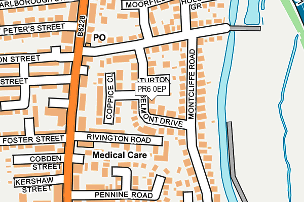 PR6 0EP map - OS OpenMap – Local (Ordnance Survey)