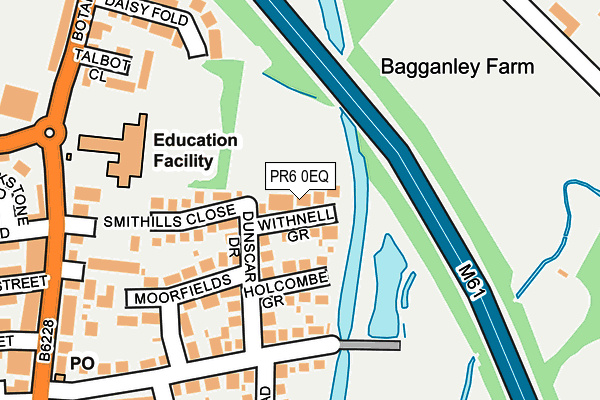 PR6 0EQ map - OS OpenMap – Local (Ordnance Survey)