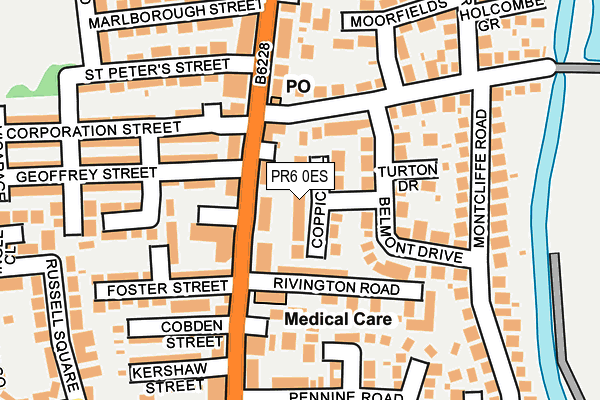PR6 0ES map - OS OpenMap – Local (Ordnance Survey)