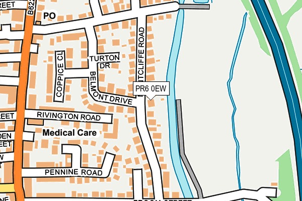 PR6 0EW map - OS OpenMap – Local (Ordnance Survey)