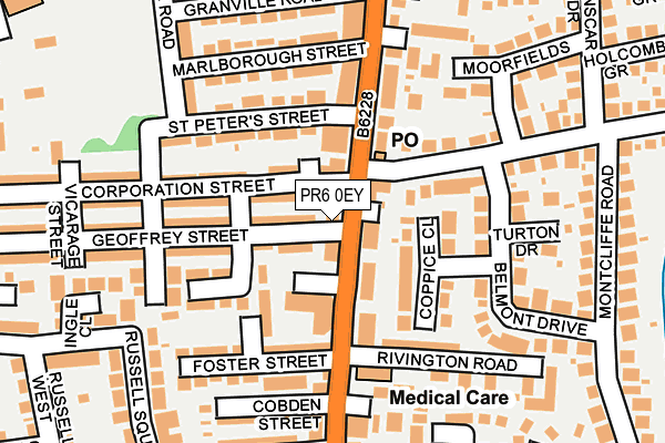 PR6 0EY map - OS OpenMap – Local (Ordnance Survey)