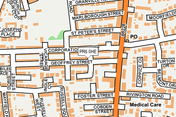 PR6 0HE map - OS OpenMap – Local (Ordnance Survey)