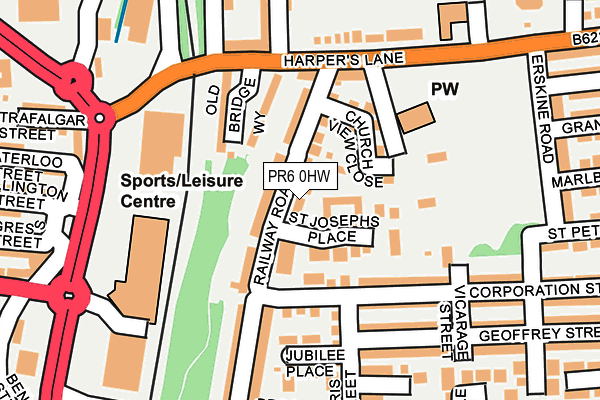 PR6 0HW map - OS OpenMap – Local (Ordnance Survey)