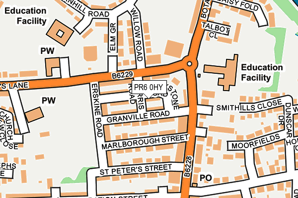 PR6 0HY map - OS OpenMap – Local (Ordnance Survey)