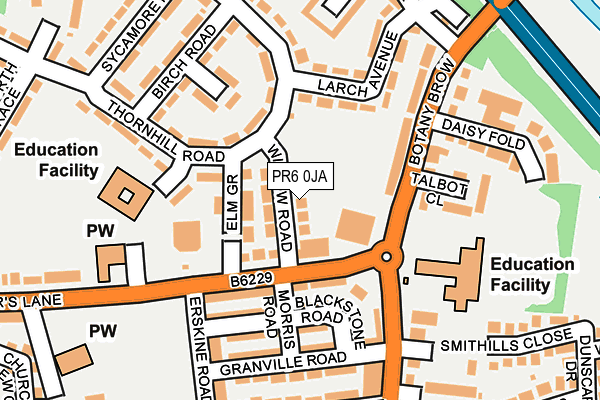 PR6 0JA map - OS OpenMap – Local (Ordnance Survey)