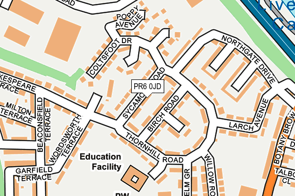 PR6 0JD map - OS OpenMap – Local (Ordnance Survey)