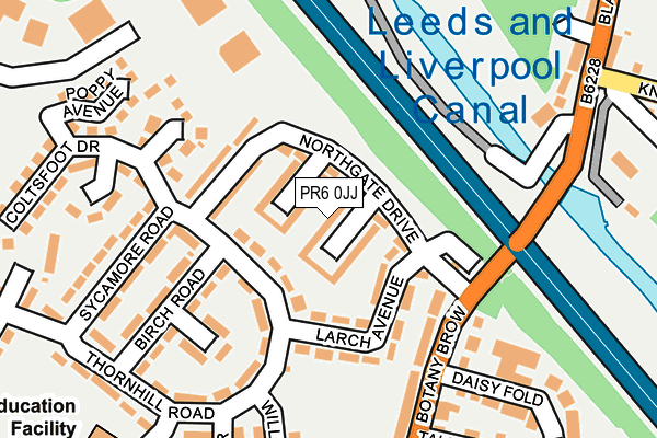 PR6 0JJ map - OS OpenMap – Local (Ordnance Survey)