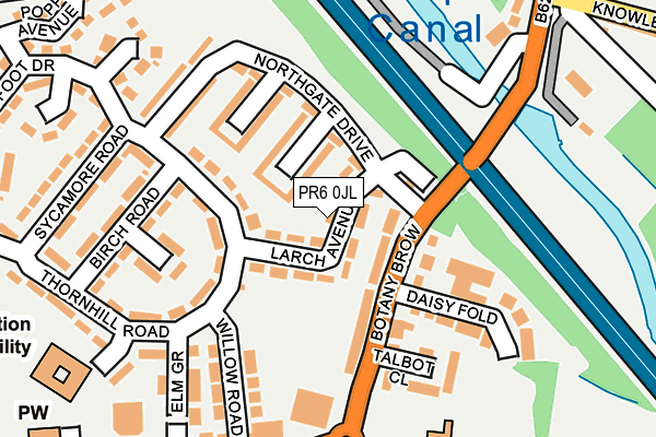 PR6 0JL map - OS OpenMap – Local (Ordnance Survey)