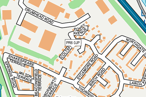 PR6 0JP map - OS OpenMap – Local (Ordnance Survey)