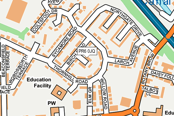 PR6 0JQ map - OS OpenMap – Local (Ordnance Survey)