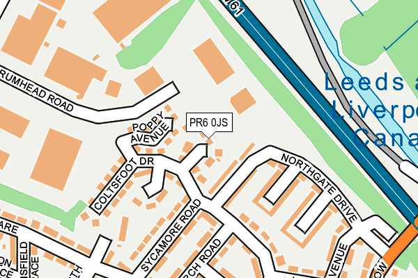 PR6 0JS map - OS OpenMap – Local (Ordnance Survey)