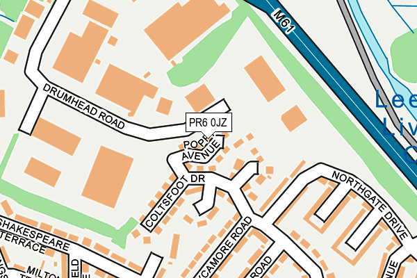 PR6 0JZ map - OS OpenMap – Local (Ordnance Survey)