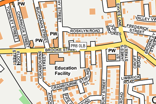 PR6 0LB map - OS OpenMap – Local (Ordnance Survey)