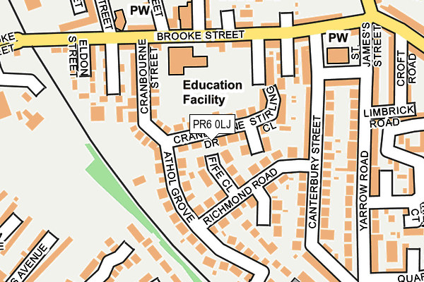 PR6 0LJ map - OS OpenMap – Local (Ordnance Survey)
