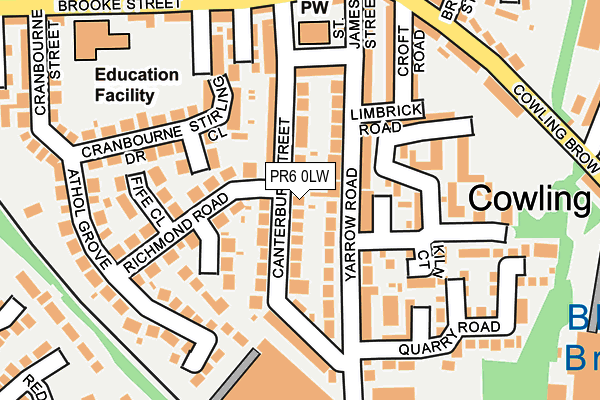 PR6 0LW map - OS OpenMap – Local (Ordnance Survey)