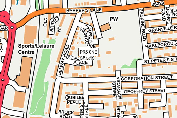 PR6 0NE map - OS OpenMap – Local (Ordnance Survey)